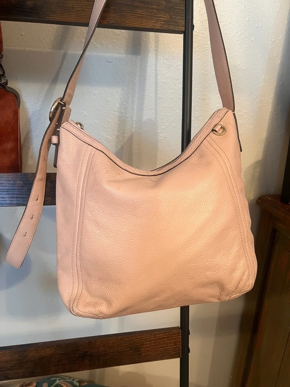 Michael Kors Blush Pink Leather Hobo Bag